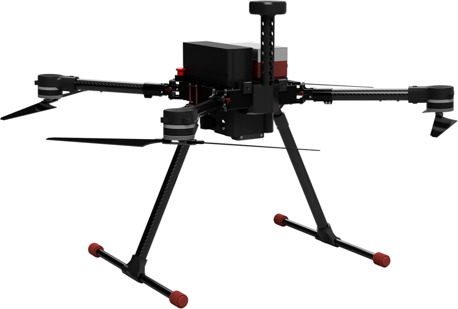 Freigestelltes Produktbild des taktischen Aufklärungs-UAV VECTIS Recon M2 mit modularer Sensorintegration.